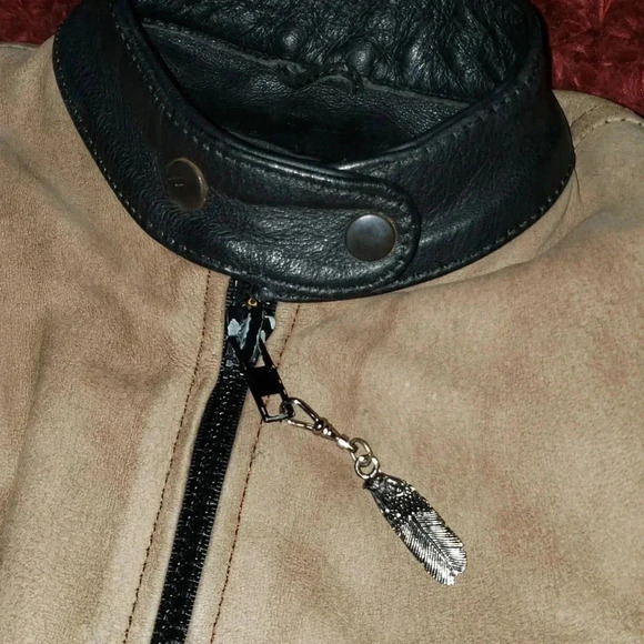 Hot Leathers Black Suede 90s Y2K Vintage Fringed Motorcycle Jacket - Picture 16 of 16